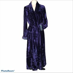 Soft Surroundings Purple Velvet Floor Length Robe